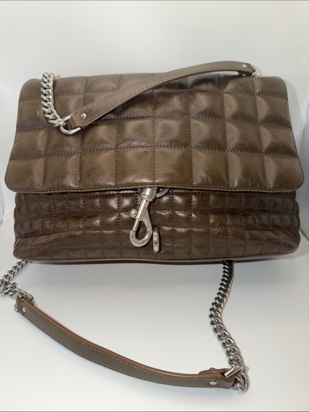 Rebecca Minkoff Quilted Leather Shoulder Bag in Taupe